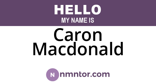Caron Macdonald