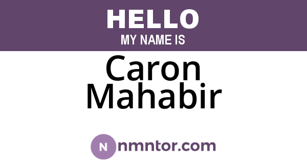 Caron Mahabir