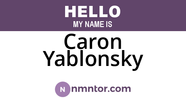 Caron Yablonsky