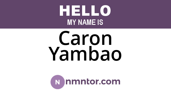Caron Yambao