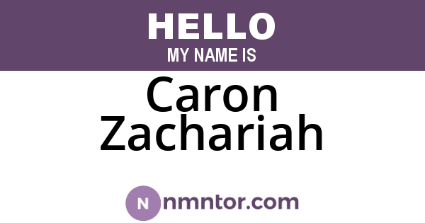 Caron Zachariah