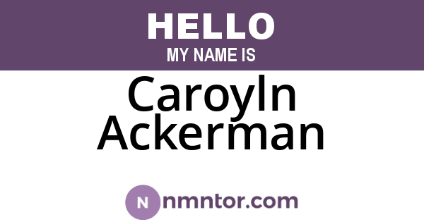 Caroyln Ackerman