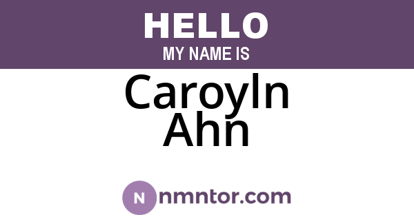 Caroyln Ahn