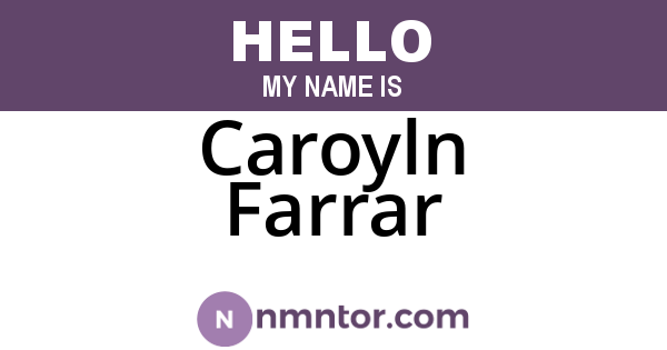 Caroyln Farrar