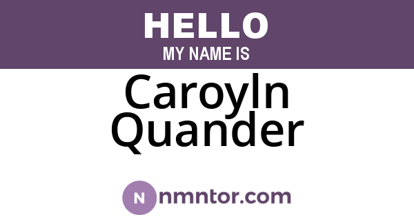 Caroyln Quander