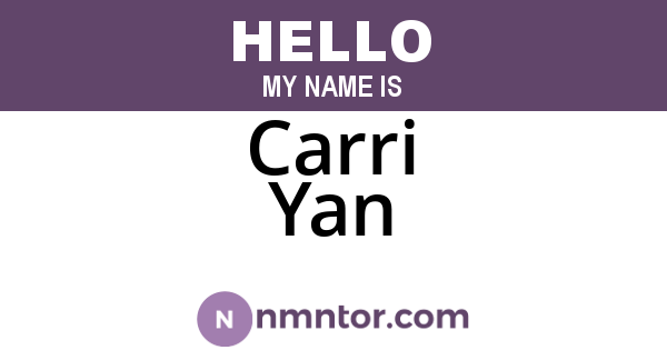 Carri Yan