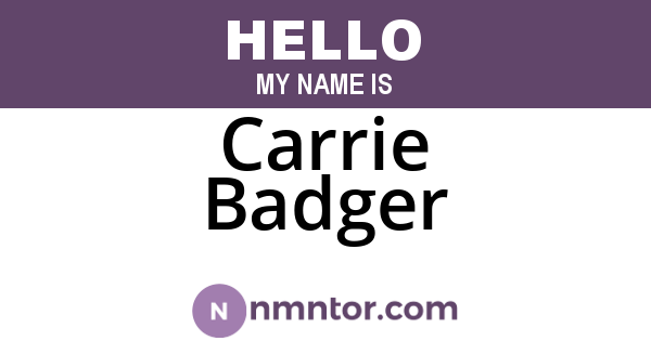 Carrie Badger