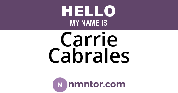 Carrie Cabrales