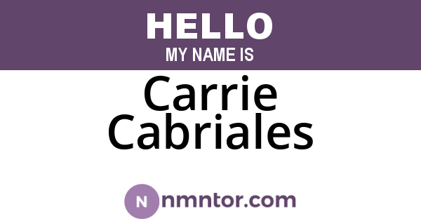 Carrie Cabriales