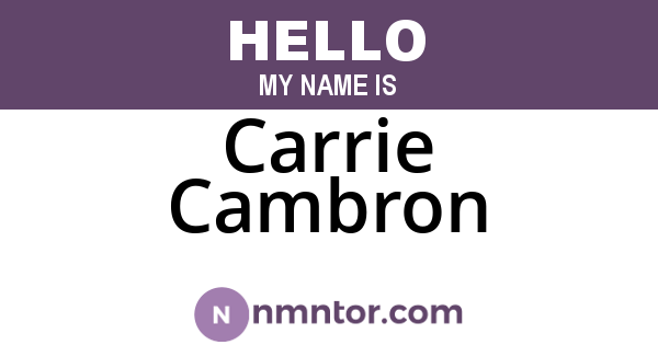 Carrie Cambron