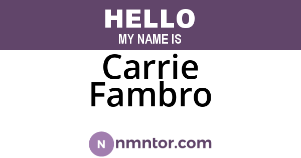 Carrie Fambro