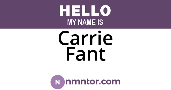 Carrie Fant