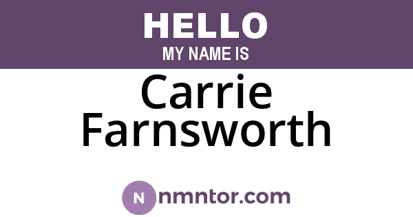 Carrie Farnsworth