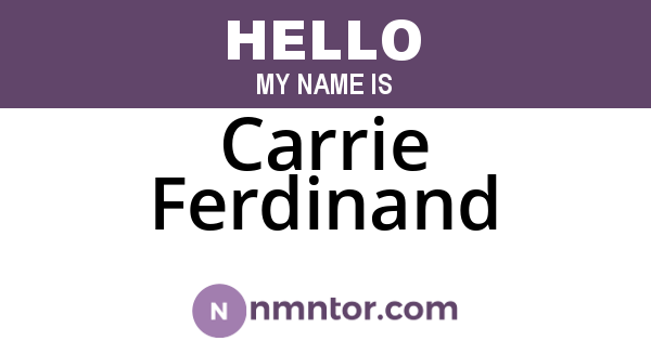Carrie Ferdinand