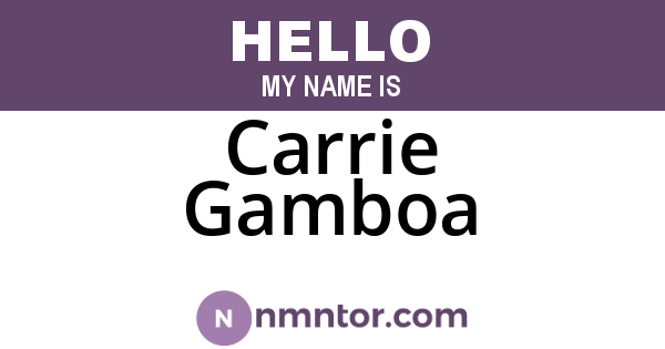 Carrie Gamboa