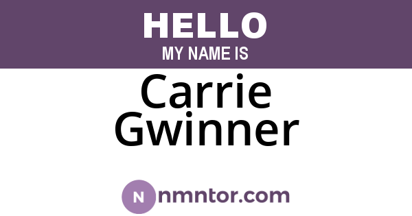 Carrie Gwinner
