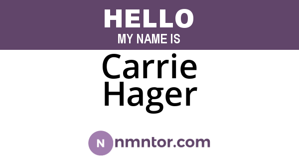 Carrie Hager