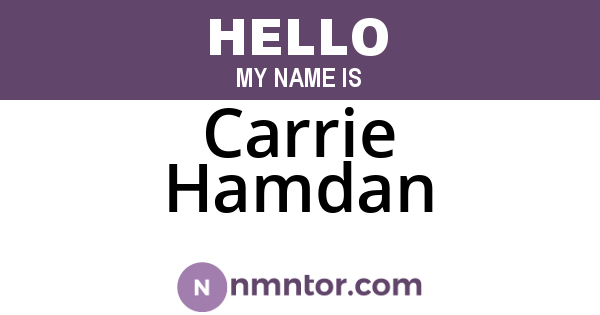 Carrie Hamdan