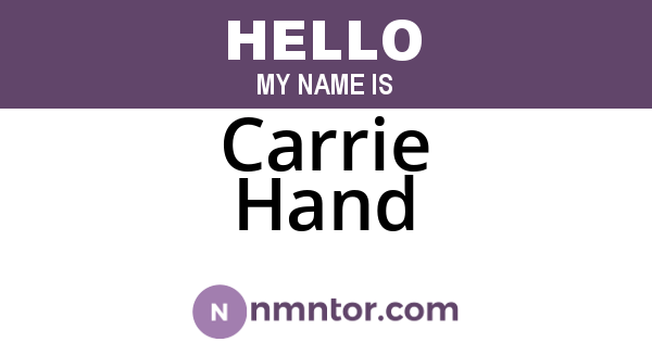 Carrie Hand
