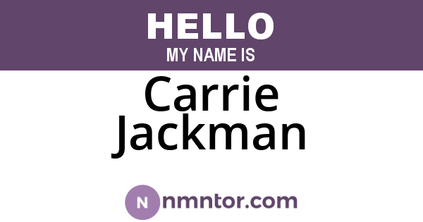 Carrie Jackman