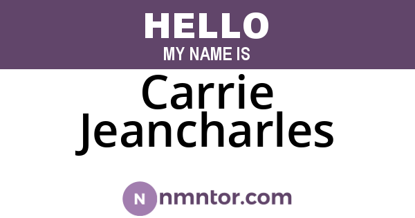 Carrie Jeancharles