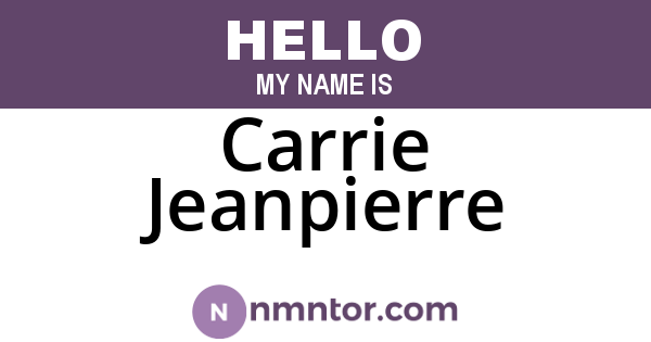Carrie Jeanpierre