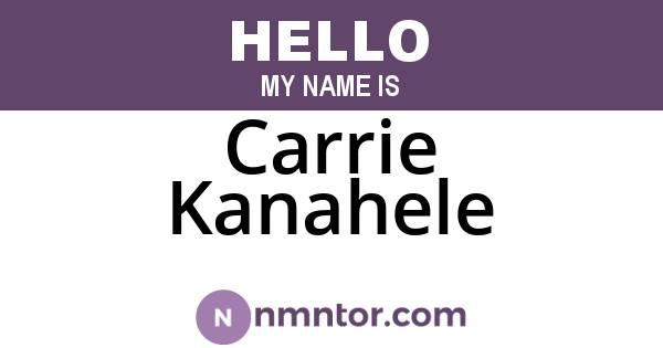 Carrie Kanahele