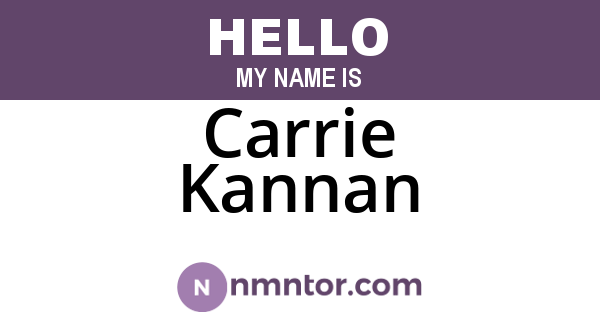 Carrie Kannan