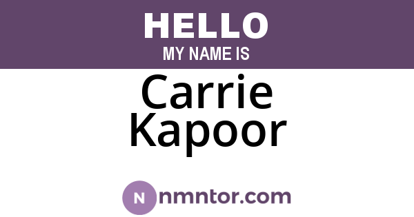 Carrie Kapoor