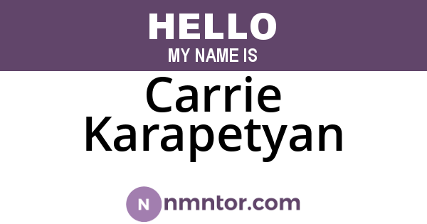 Carrie Karapetyan