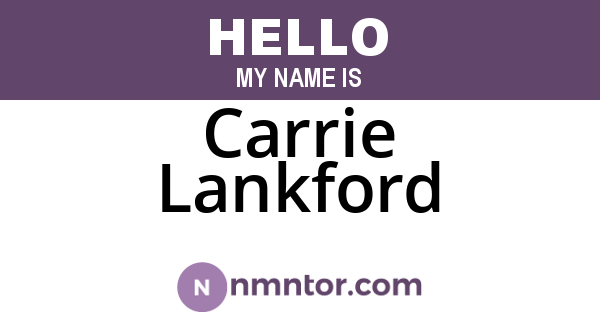 Carrie Lankford