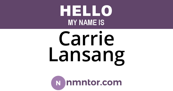 Carrie Lansang