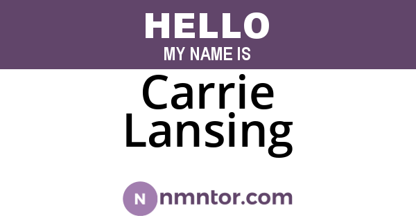 Carrie Lansing