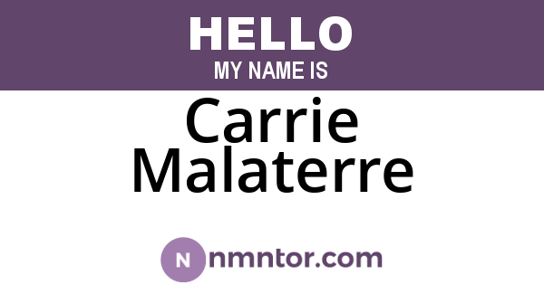 Carrie Malaterre