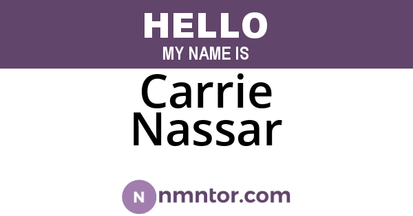 Carrie Nassar