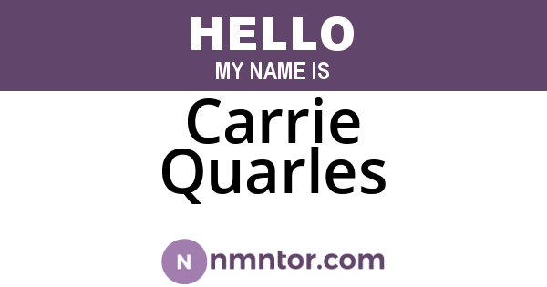 Carrie Quarles