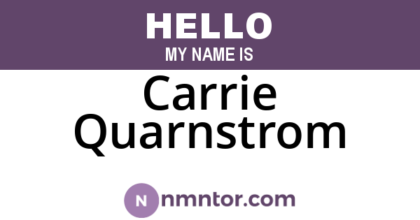 Carrie Quarnstrom