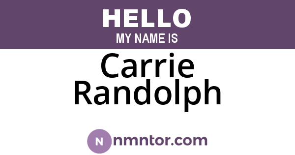 Carrie Randolph