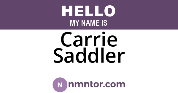Carrie Saddler