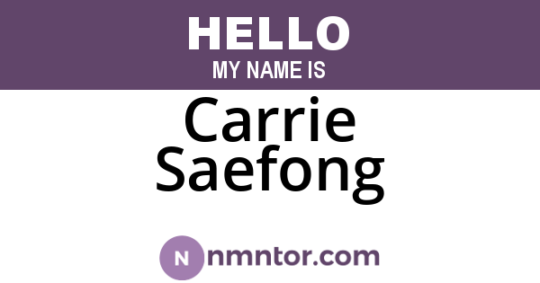 Carrie Saefong