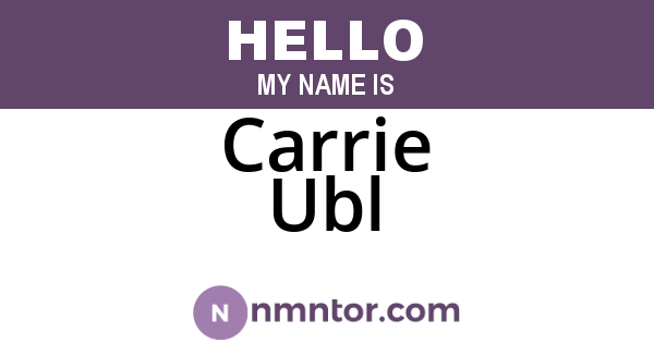 Carrie Ubl