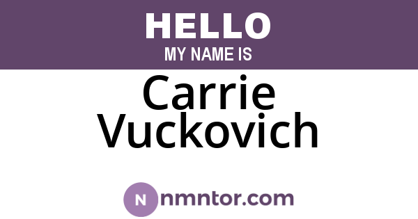 Carrie Vuckovich