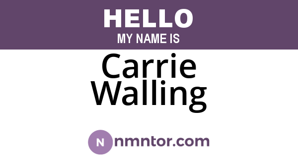 Carrie Walling