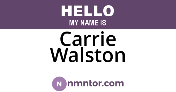 Carrie Walston