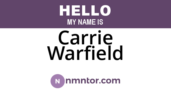 Carrie Warfield