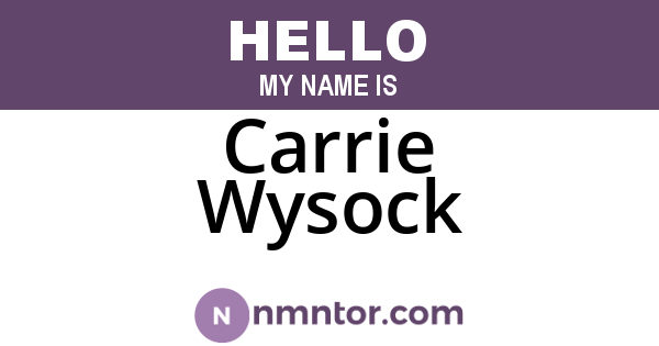 Carrie Wysock