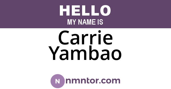 Carrie Yambao
