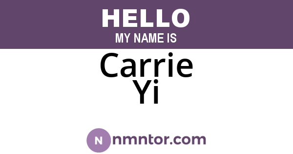 Carrie Yi