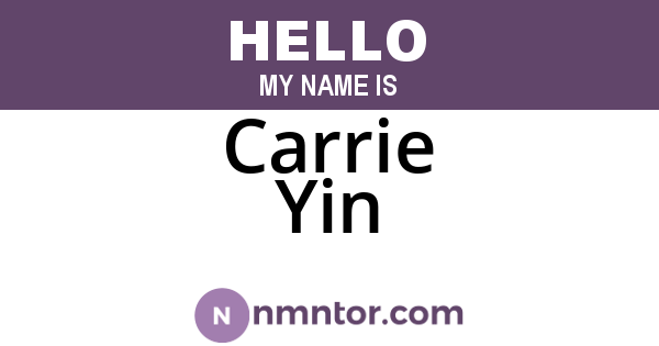 Carrie Yin