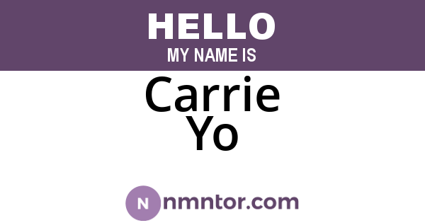 Carrie Yo